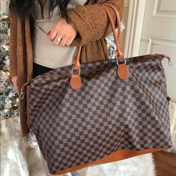 Handbags - Checkered Weekender Bag